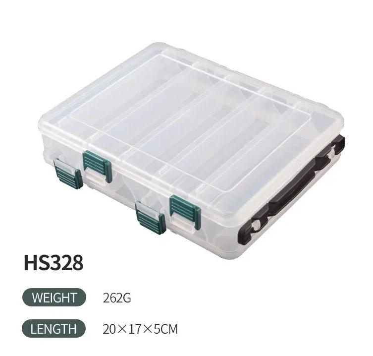 钓鱼工具箱-双层十格透明收纳盒
