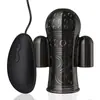 Treinador de Ereção King Kong Preto Jiubaba 20 Frequências Vibratório Controle de Tempo do Pênis Masturbador Masculino Elétrico Copo Avião para Adultos