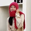 Gorro para Viento y Nieve, Conjunto de Dos Piezas de Gorro de Terciopelo Espeso Cálido con Protección para las Orejas y Bufanda, Capucha Todo en Uno a Prueba de Viento y Protección contra el Frío para el Cuello