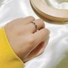 Anillo Europeo y Americano Electrochapado 925 Plata Antigua para Mujer, Moda Personalizada de Moda ins, Anillo de Boca Abierta de Moda, Celebridad de Internet, Anillo Simple Hip-Hop para Dedo Índice