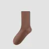 Calcetines de Algodón Puro para Mujer para Primavera y Otoño, Media Pantorrilla, Resistentes al Olor, Absorbentes del Sudor, Calcetines de Algodón Deportivos para Correr sin Costuras, Calcetines Largos Blancos