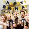 Banner de Feliz Cumpleaños para Niños y Niñas, Guirnalda Decorativa con Purpurina Adecuada para Diversos Grupos de Edad, Flores de Purpurina de Cumpleaños