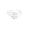 1194 Estilo coreano INS nicho luz design de luxo brilhante prata quadrado açúcar zircão anel aberto prata esterlina S925 anel feminino