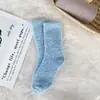 Meias Meio Veludo Exclusivas Transfronteiriças, Meias para Chão, Meias Grossas de Veludo Coral Meia-Perna, Cor Sólida, Não Soltam Fiapos Meio Veludo Natal