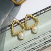 Aretes Retro de Perlas Barrocas para Mujer, Aretes Franceses Versátiles de Alta Gama, Simples Elegantes, Joyería para Orejas Personalizada de Moda