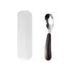 Acero inoxidable 316 con veta de madera juego de cuchara y tenedor para niños cuchara de lingote portátil cuchara para comida de bebé cuchara para comer para niños pequeños