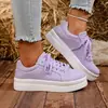 Zapatos de mujer de talla grande transfronterizos europeos y americanos, nuevo estilo otoño 2026, punta redonda, suela gruesa, con cordones, color liso, venta al por mayor de comercio exterior