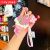 Producto Terminado de Ganchillo Hecho a Mano, Llavero de Ramo de Flores de Hilo, Flor de Rosa Creativa Flor Artificial Colgante para Bolsa, Regalo para el Día del Maestro