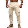 Pantalones deportivos casuales de talla grande con forro polar para hombre, pantalones multibolsillos, pantalones casuales de comercio exterior transfronterizos, nuevos, de otoño e invierno