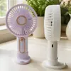 Ventilador Pequeño Portátil Nuevo y Sencillo de Tres Velocidades Recargable por USB con Base de Soporte para Teléfono Ventilador de Refrigeración de Escritorio Regalo