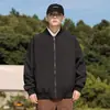Jaqueta de Voo Masculina com Gola Alta, Novo Modelo Primavera/Outono 2026, Casaco Versátil Preto Tendência Casual