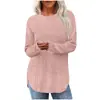 Ropa de Mujer Transfronteriza de Comercio Exterior Europeo y Americano de Amazon Verano 2025 Nuevo Estilo Holgado Cuello Redondo Dobladillo Curvo Bajo Top para Mujer