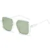 Gafas de Sol Vintage de Doble Puente con Montura Inferior Moda Europea y Americana Cuadradas de Marco Grande Celebridad de Internet Maquillaje Sencillo Gafas de Sol Versátiles