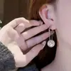 Pendientes de Aleación de Cobre, Juego de Cuatro Piezas de Pendientes Geométricos de Círculo Medio y Círculo Geométrico con Espiga de Trigo de Perla Artificial para Mujer, Pendientes Exquisitos y Elegantes