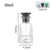 Ventas directas del fabricante: Botella de perfume base volcánica de 30 ml, botella de perfume cilíndrica transparente de 50 ml, botella de perfume recargable con spray
