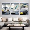 Pintura decorativa para sala de estar moderna minimalista fondo de sofá pintura colgante paisaje significado Fu Lu pintura colgante restaurante mural triple