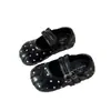 Zapatos de piel para niña 2026 primavera y otoño nuevo moda infantil mocasines de lunares zapatos sencillos de princesa roja Birkenstock