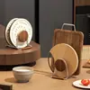En stock, disponible para dropshippingEstante para tablas de cortar estilo vintage, estante de almacenamiento para encimera de cocina, soporte para tapas de ollas, estante para tablas de cortar