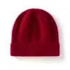 Chapéu de Cashmere Outono e Inverno Novo Chapéu Casual Feminino com Proteção para Orelhas Chapéu de Lã Empilhada Cor Pura Tricotado Chapéu Quente Chapéu para Frio