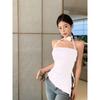 Atacado Transfronteiriço Camisola Sexy Doce e Picante Estilo Americano Roxo Ajustado Fenda Floral Decote Halter Top Tubinho