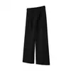 Pantalones de estilo retro americano kendo, de línea A, con doble pliegue y botones, versátiles para ir al trabajo, pantalones rectos de corte holgado con tratamiento antiarrugas TR, modernos para hombres y mujeres