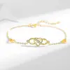 Pulsera Transfronteriza de Plata Pura S925 para Mujer, Pulsera con Forma de Corazón y Figura de Ocho Estilo Europeo y Americano, Pulsera de Moda Infinito Amor