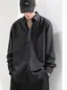 Camisa de Hielo de Seda para Hombre Otoño 2025, Manga Larga, Blanca Casual, Corte Holgado, Talla Grande, Tacto de Alta Gama, Estilo Delgado