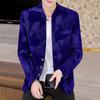 Traje informal de cuello alto para hombre, primavera y otoño, estilo coreano, túnica china, chaqueta lisa, traje pequeño de una pieza atractivo y moderno para hombre.