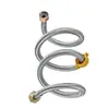 Tubo metálico trançado de aço inoxidável 304 com cabeça de cobre espessada Mangueira de entrada de água quente e fria Tubo de água de conexão para aquecedor de água de banheiro 4 pontos