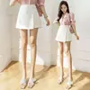 Calças Casuais de Verão 2026 Novo Estilo para Mulheres, Calças de Cintura Alta Linha A Wide-Leg, Shorts Irregulares com Botões, Calças Meio-Saia de Outono para Mulheres
