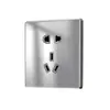 Panel de interruptor de enchufe de pared para el hogar de vidrio templado gris plano ultradelgado tipo 86, panel de enchufe USB universal de múltiples cinco agujeros
