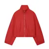 Ins moda feminina atacado estilo europeu e americano nicho gola alta macia jaqueta aviador solta 3046334