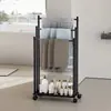 Toallero de pie de múltiples capas, estante móvil para almacenamiento de toallas de baño en el dormitorio, perchero multifuncional para almacenamiento de toallas en el baño del hogar