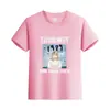 Europa e Estados Unidos verão quente cor sólida estampa de letras algodão manga curta camiseta roupas infantis crianças meia manga roupas para aula pai-filho roupas