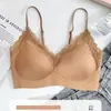Pode Ser Usado por Fora, Roupa Íntima Sexy de Renda Sem Costura para Mulheres com Seios Pequenos, Push-Up, Sem Aro, Alças Finas, Costas Bonitas, Sutiã Estilo Colete