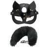 Máscara de Cosplay Sexy SM para Pareja Coqueteo Plug Anal Metálico Cola Esclava Femenina Enseñada Castigo Suministros para Adultos