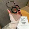 Aplicável ao Apple 18Promax Vinho Tinto Transparente com Suporte Magnético Capa para Celular iPhone17 Acrílico Anti-queda 16 Proteger