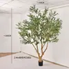 Árbol de olivo artificial verde transfronterizo, planta de maceta grande de pie para decoración interior y escaparate, directo de la fábrica de origen