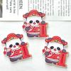 Broche acrílico mediano de panda bonito de Año Nuevo para hacer uno mismo, accesorios para el cabello de dibujos animados, pinzas para el cabello, pequeños accesorios de decoración para regalos.