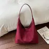 Bolsa de Veludo Camurçado Feminina 2026 Novo Estilo Tendência Outono Retrô Bolsa Tote para o Trabalho Milanesa Grande Capacidade Bolsa de Ombro