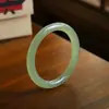 Pulseira Estilo Xiaohongshu de Concubina Imperial, Pulseira Transparente de Vidro Redondo Grosso Anti-Jade Gelo, Acessório Hanfu, Pulseira Antiga com Sino para Mulheres