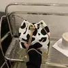 Bolso Cubo de Moda con Estampado de Leopardo para Mujer, Elegante Diseño de Cadena, Nuevo Estilo Otoño e Invierno, Bolso Cruzado Elegante y Único