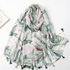 Fábrica de Selva Tropical Vende Bufanda de Seda Estampada para Transmisión en Vivo Transfronteriza de Comercio Exterior Bufanda Delgada Versátil de Moda para Protección Solar de Verano Bufanda de Viaje