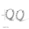 Moda retro francesa diseño simple aretes de cuentas redondas aretes de acero inoxidable de oro de 18K aretes de alto sentido para mujer al por mayor
