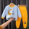 Venda Direta de Fábrica Conjunto Térmico Íntimo Infantil Acolchoado de Três Camadas Espessado Meninos e Meninas Roupa de Casa Outono e Inverno Roupas para Bebês e Crianças