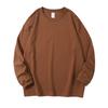 Camiseta de algodão americano pesada de manga comprida 260g masculina e feminina ombro caído solta oversized marca de moda gola redonda camiseta básica personalização