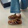 Diseño de Nicho Estampado de Leopardo Zapatillas de Entrenamiento Alemanas para Mujer Estilo Otoño/Invierno 2026 Suela Suave Fondo Plano Bloque de Color Zapatos Deportivos Zapatos de Moda Zapatos Versátiles Individuales