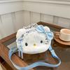 Bolso bandolera Kulomi de dibujos animados japoneses para niña, monedero con forma de corazón y gato, bolso para teléfono móvil, bolso pequeño para niños, bolso de mano.