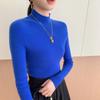 Ropa de primera línea suéter de cachemira de cuello alto para mujer a rayas adelgazante estilo coreano camiseta interior suéter de una pieza sin costuras suéter de lana cubierta