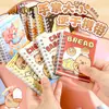Cuaderno de espiral A7 de dibujos animados lindo, cuaderno de bolsillo portátil para estudiantes de primaria, mini portátil de alto valor, con tapa abatible lateral, bloc de notas grueso